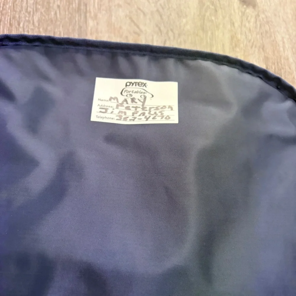 Pyrex Portables Insulated Thermal Casserole Carrier Bag‎ Teal Navy Blue
